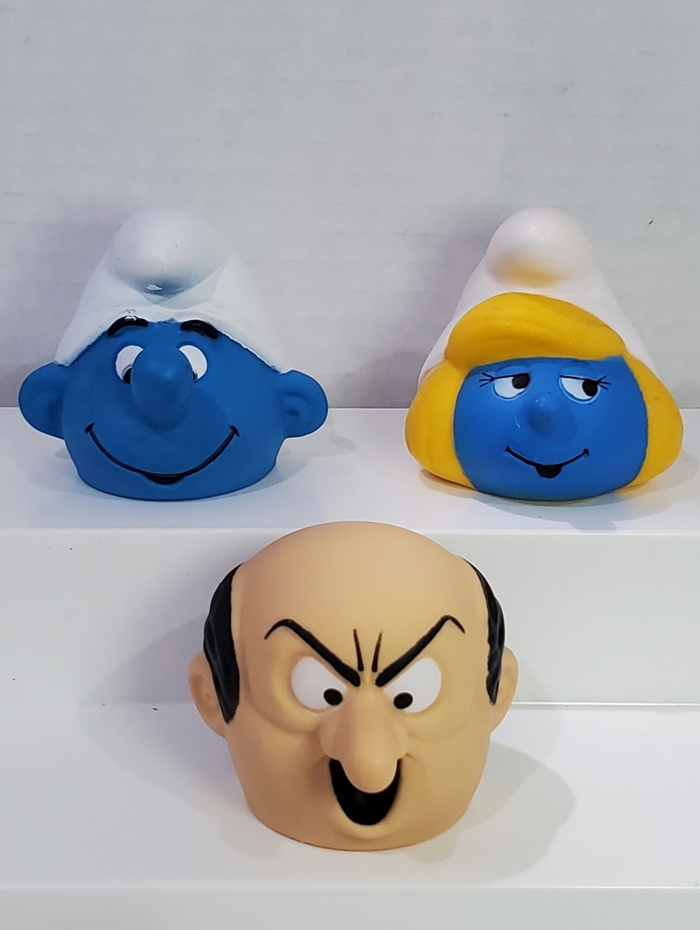 Vintage Smurf Smurfette Gargamel Heads Peyo 1983 1986